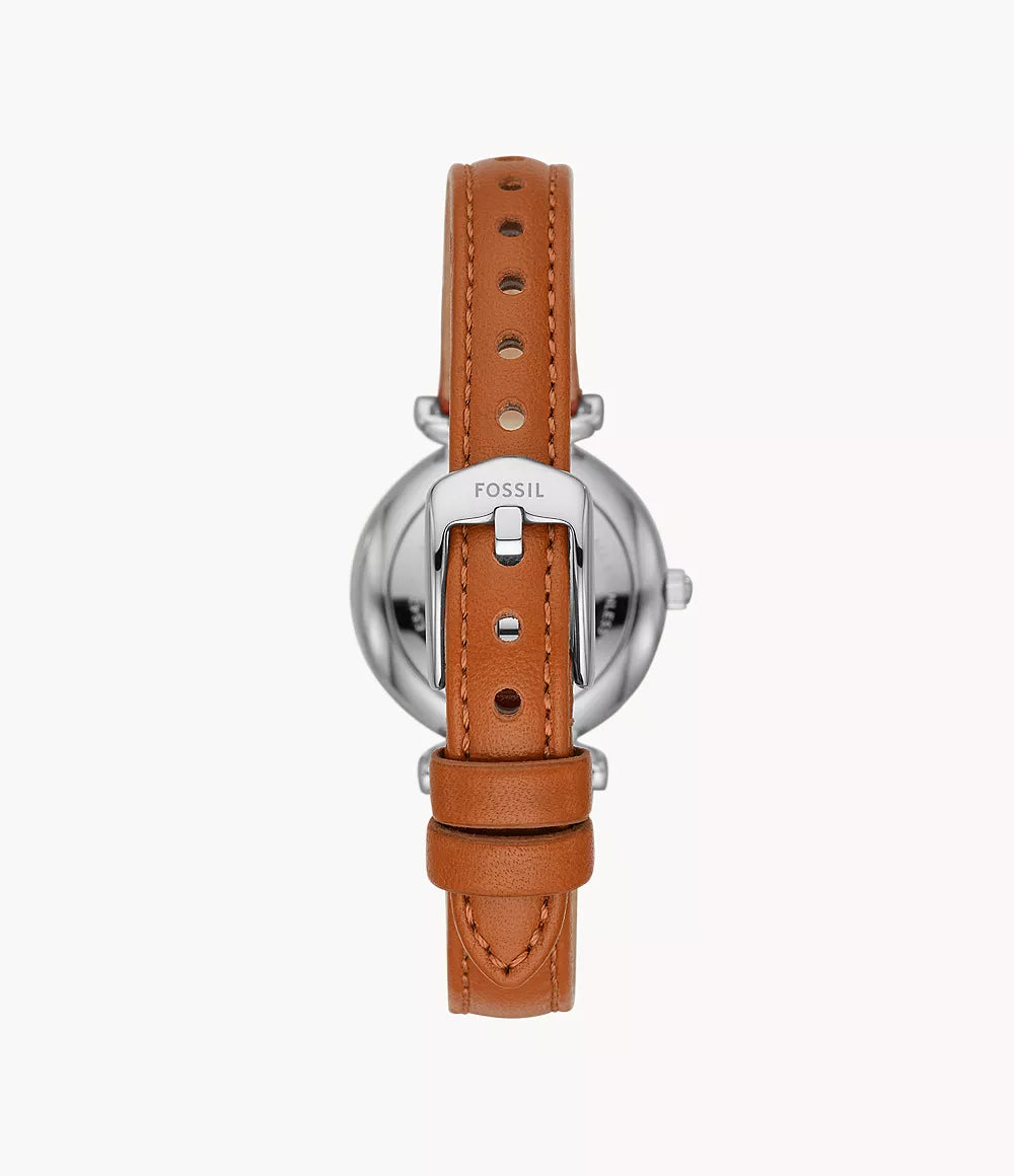 Fossil - Carlie Mini Three-Hand Tan Leather Men's Watch