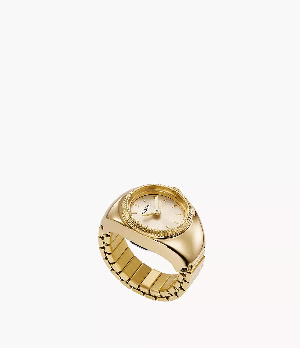 Fossil - Watch Ring Two-Hand Gold-Tone Stainless Steel - Gold