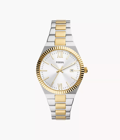 Fossil - Scarlette Three-Hand Date Two-Tone Stainless Steel Watch - Gold & Silver