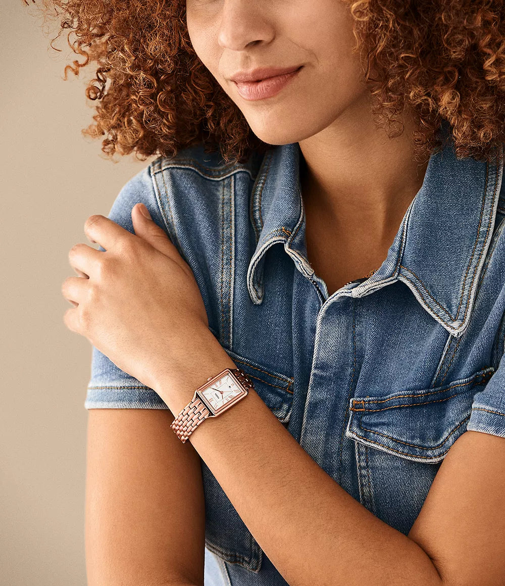 Fossil - Raquel Three-Hand Date Rose Gold-Tone Stainless Steel Watch