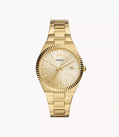 Fossil - Scarlette Three-Hand Date Gold-Tone Stainless Steel Watch - Gold
