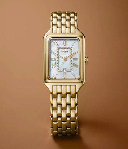 Fossil - Raquel Three-Hand Date Gold-Tone Stainless Steel Watch - Gold