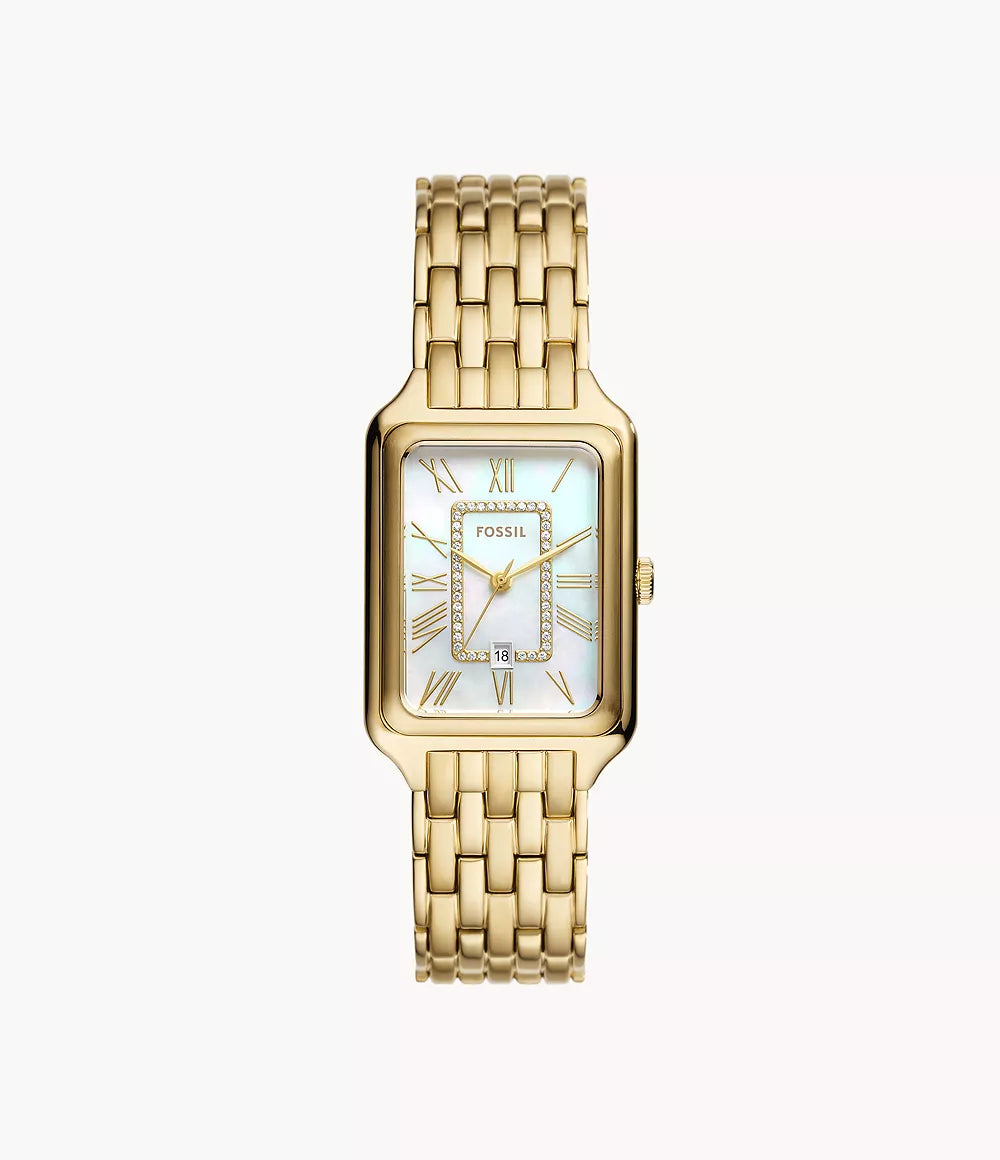 Fossil - Raquel Three-Hand Date Gold-Tone Stainless Steel Watch - Gold