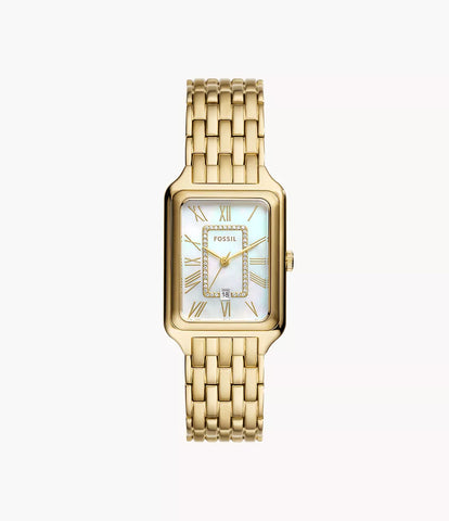Fossil - Raquel Three-Hand Date Gold-Tone Stainless Steel Watch - Gold