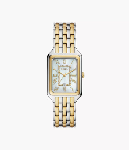 Fossil - Raquel Three-Hand Date Two-Tone Stainless Steel Watch - Gold & Silver