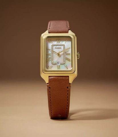 Fossil - Raquel Three-Hand Date Medium Brown Leather Watch