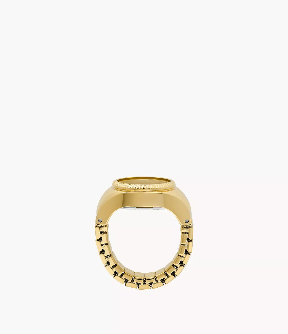 Fossil - Watch Ring Two-Hand Gold-Tone Stainless Steel
