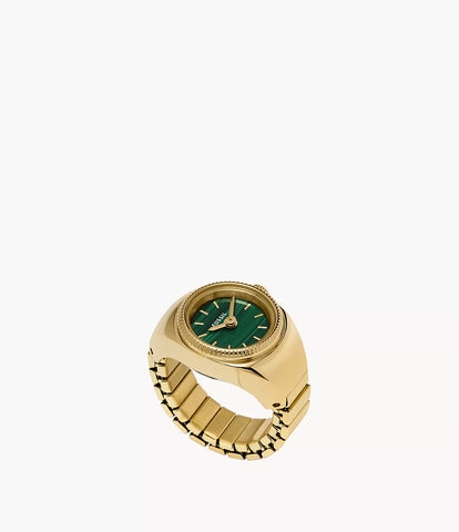 Fossil - Watch Ring Two-Hand Gold-Tone Stainless Steel