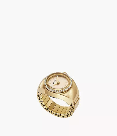 Fossil - Watch Ring Two-Hand Gold-Tone Stainless Steel