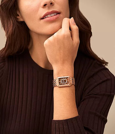 Fossil - Raquel Three-Hand Date Rose Gold-Tone Stainless Steel Watch