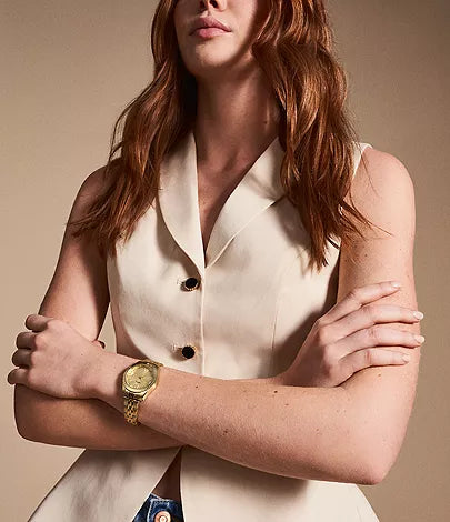 Fossil - Scarlette Three-Hand Date Gold-Tone Stainless Steel Watch