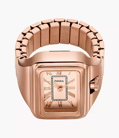 Fossil - Raquel Watch Ring Two-Hand Rose Gold-Tone Stainless Steel