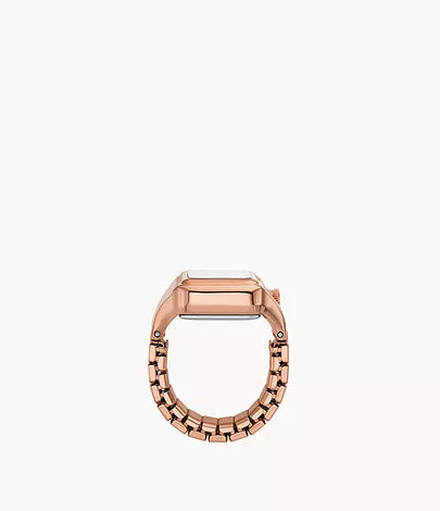 Fossil - Raquel Watch Ring Two-Hand Rose Gold-Tone Stainless Steel