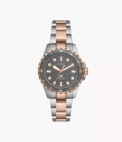 Fossil - Blue Dive Three-Hand Two-Tone Stainless Steel Watch