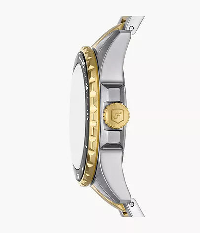 Fossil - Blue Dive Three-Hand Two-Tone Stainless Steel Watch