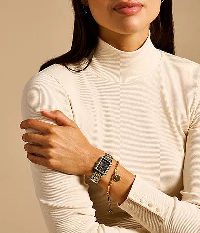 Fossil - Raquel Three-Hand Date Two-Tone Stainless Steel Watch and Bracelet Set