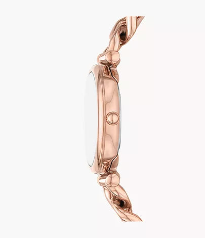 Fossil - Carlie Three-Hand Rose Gold-Tone Stainless Steel Watch and Bracelet Set