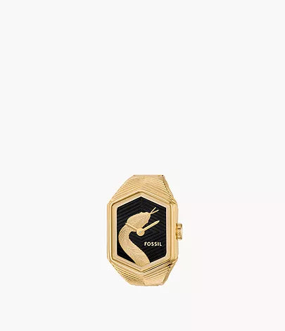 Fossil - Watch Ring Two-Hand Gold-Tone Stainless Steel