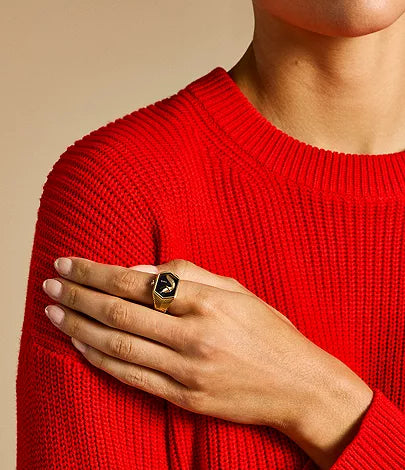 Fossil - Watch Ring Two-Hand Gold-Tone Stainless Steel