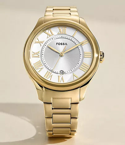 Fossil - Gilmore Three-Hand Date Gold-Tone Stainless Steel Watch