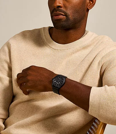 Fossil - Machine Black Stainless Steel Watch