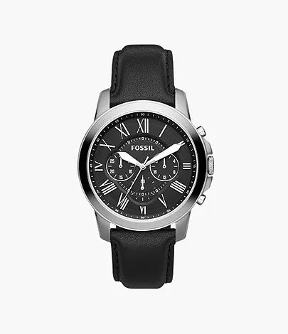 Fossil - Grant Chronograph Black Leather Watch