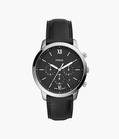 Fossil - Neutra Chronograph Black Leather Watch