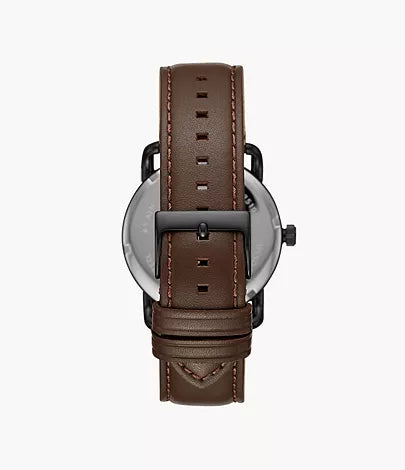Fossil - Copeland 42mm Three-Hand Brown Leather Watch