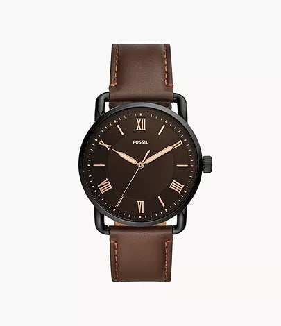 Fossil - Copeland 42mm Three-Hand Brown Leather Watch