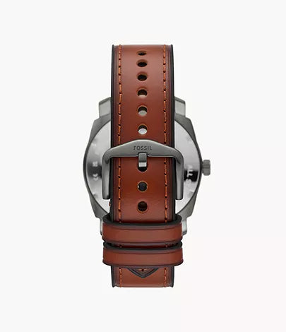 Fossil - Machine Three-Hand Date Brown Leather Watch