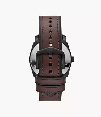 Fossil - Machine Three-Hand Date Brown Leather Watch