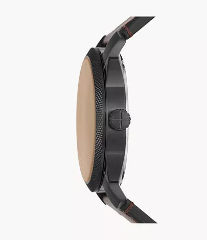 Fossil - Machine Three-Hand Date Brown Leather Watch