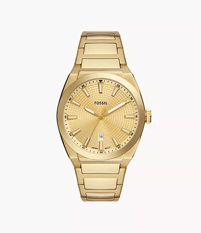 Fossil -Everett Three-Hand Date Gold-Tone Stainless Steel Watch
