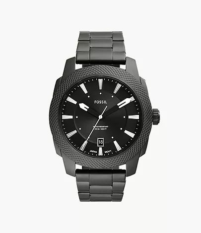 Fossil - Machine Three-Hand Date Smoke Stainless Steel Watch