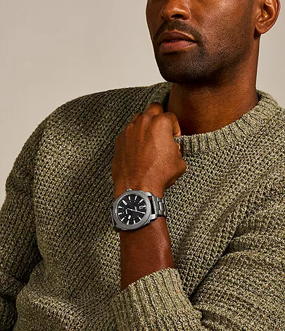 Fossil - Machine Three-Hand Date Smoke Stainless Steel Watch