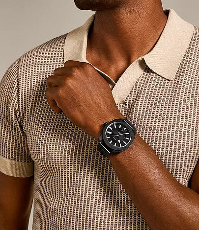 Fossil - Machine Three-Hand Date Black Stainless Steel Watch