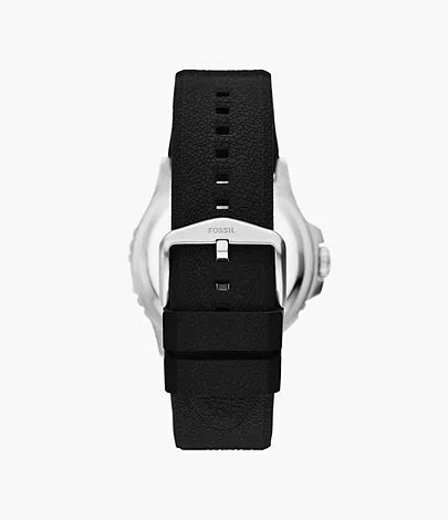 Fossil - Blue GMT Black Silicone Watch