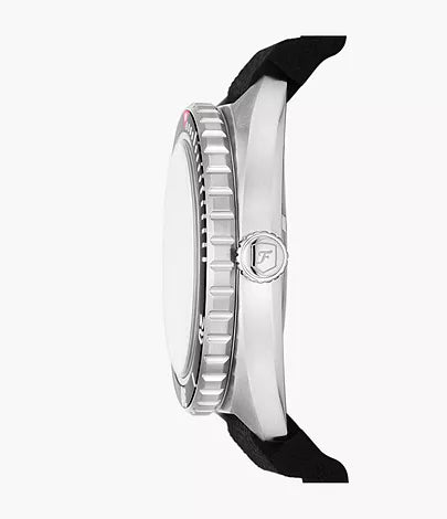 Fossil - Breaker Three-Hand Date Black Silicone Watch