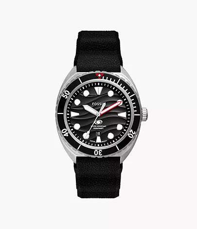 Fossil - Breaker Three-Hand Date Black Silicone Watch