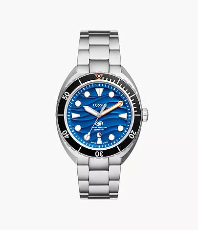 Fossil - Breaker Three-Hand Date Stainless Steel Watch