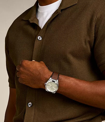 Fossil - Everett Three-Hand Date Brown Leather Watch