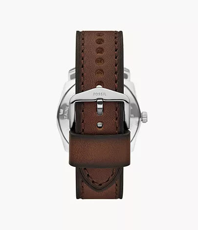 Fossil - Machine Three-Hand Date Brown Leather Watch