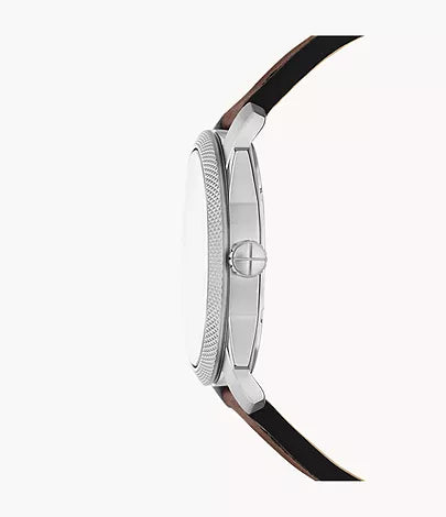 Fossil - Machine Three-Hand Date Brown Leather Watch