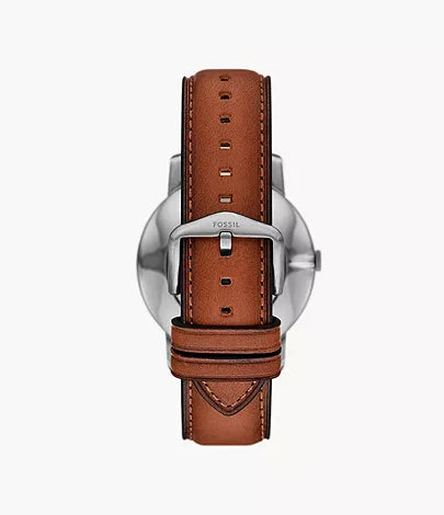 Fossil - Minimalist Three-Hand Brown Leather Watch