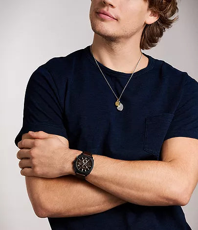 Fossil - Machine Chronograph Brown Leather Watch