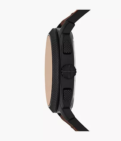 Fossil - Machine Chronograph Brown Leather Watch and Bracelet Set