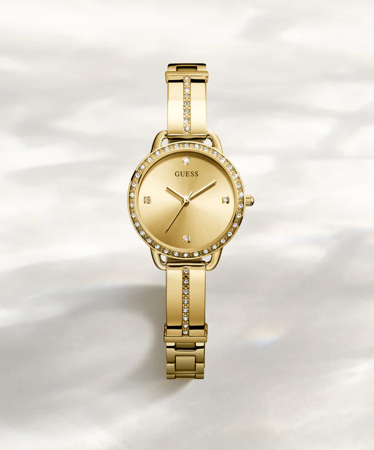 Guess - Ladies Gold Tone Analog Watch - Gold