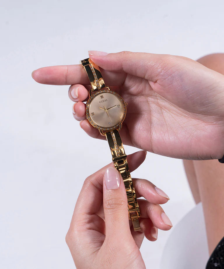 Guess - Ladies Gold Tone Analog Watch - Gold