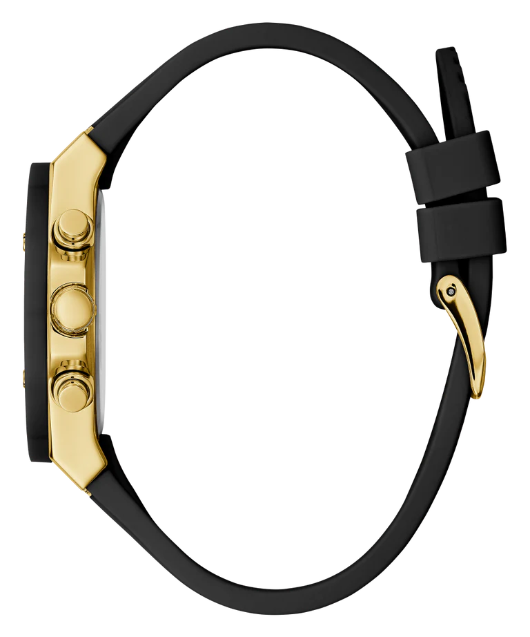 Guess - Ladies Black Gold Tone Multi-function Watch - Black