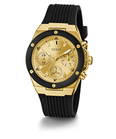Guess - Ladies Black Gold Tone Multi-function Watch - Black